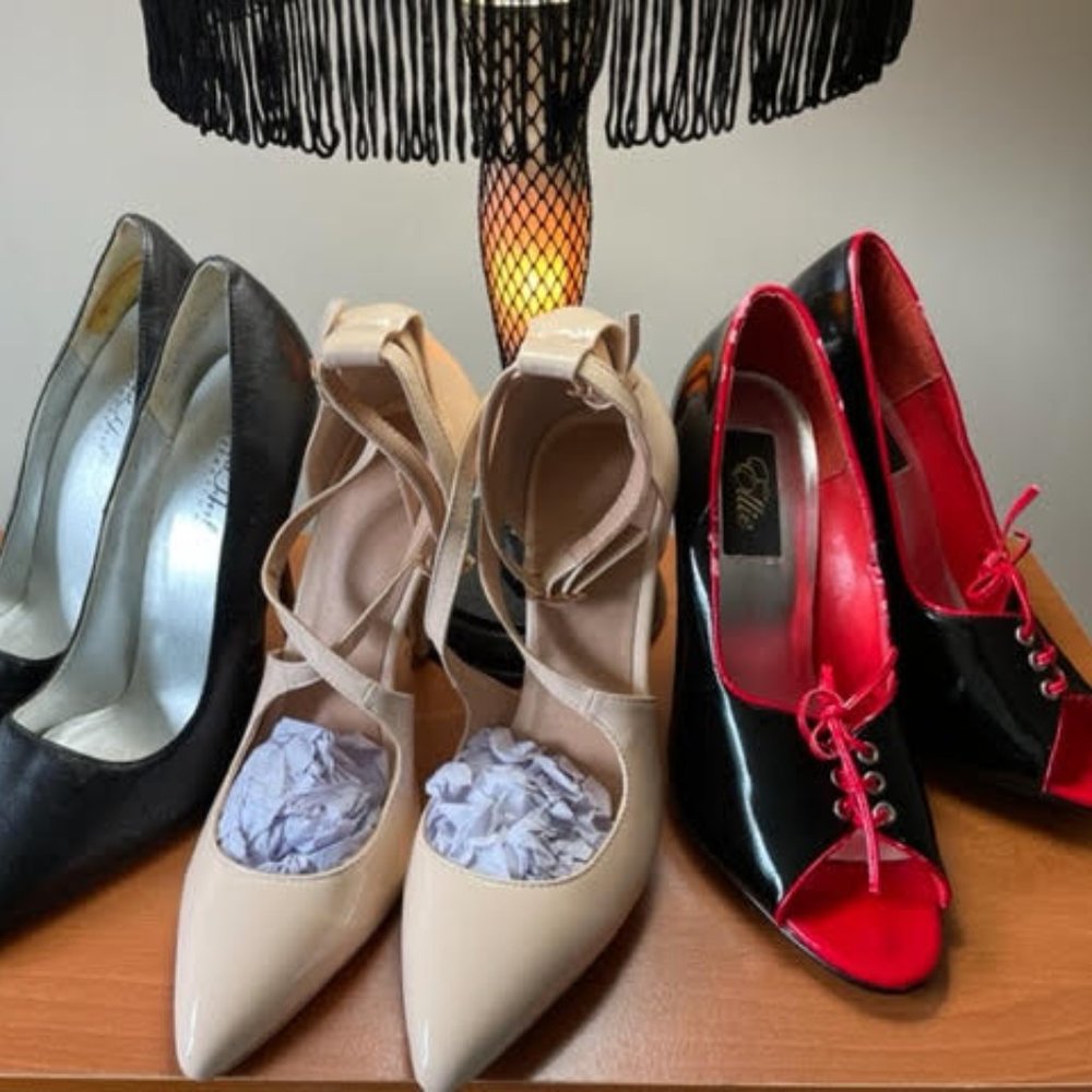 Lot of 3 PAIRS 5" Heel Fetish Pumps Adult Heels, Highest Heel & PleaserY2K